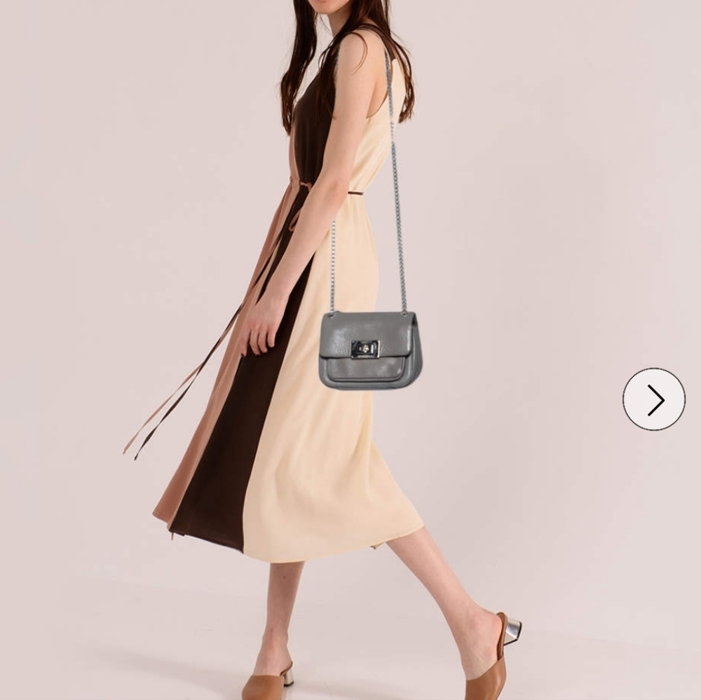 Michael Kors Grey Leather Sloan Flap Shoulder Bag